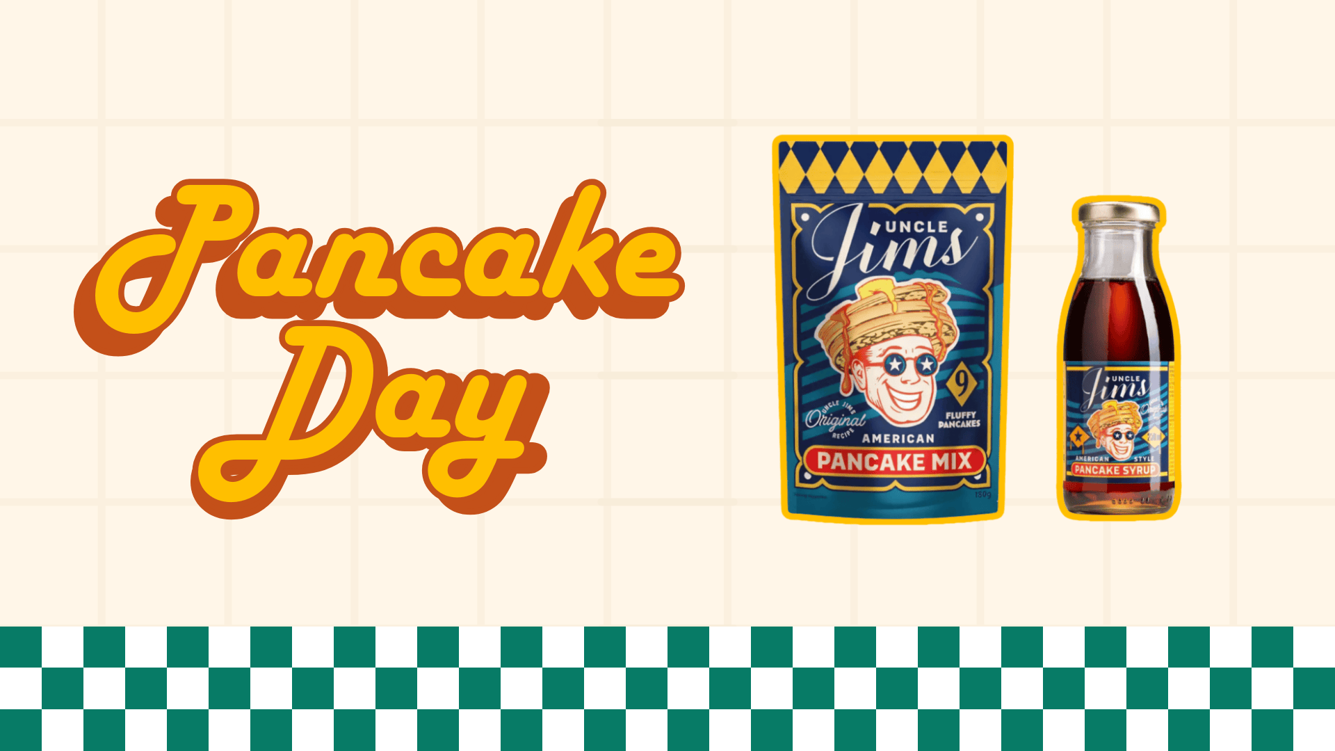 Uncle Jim’s American Pancake Mix 180gr +  Pancake Syrup 250ml