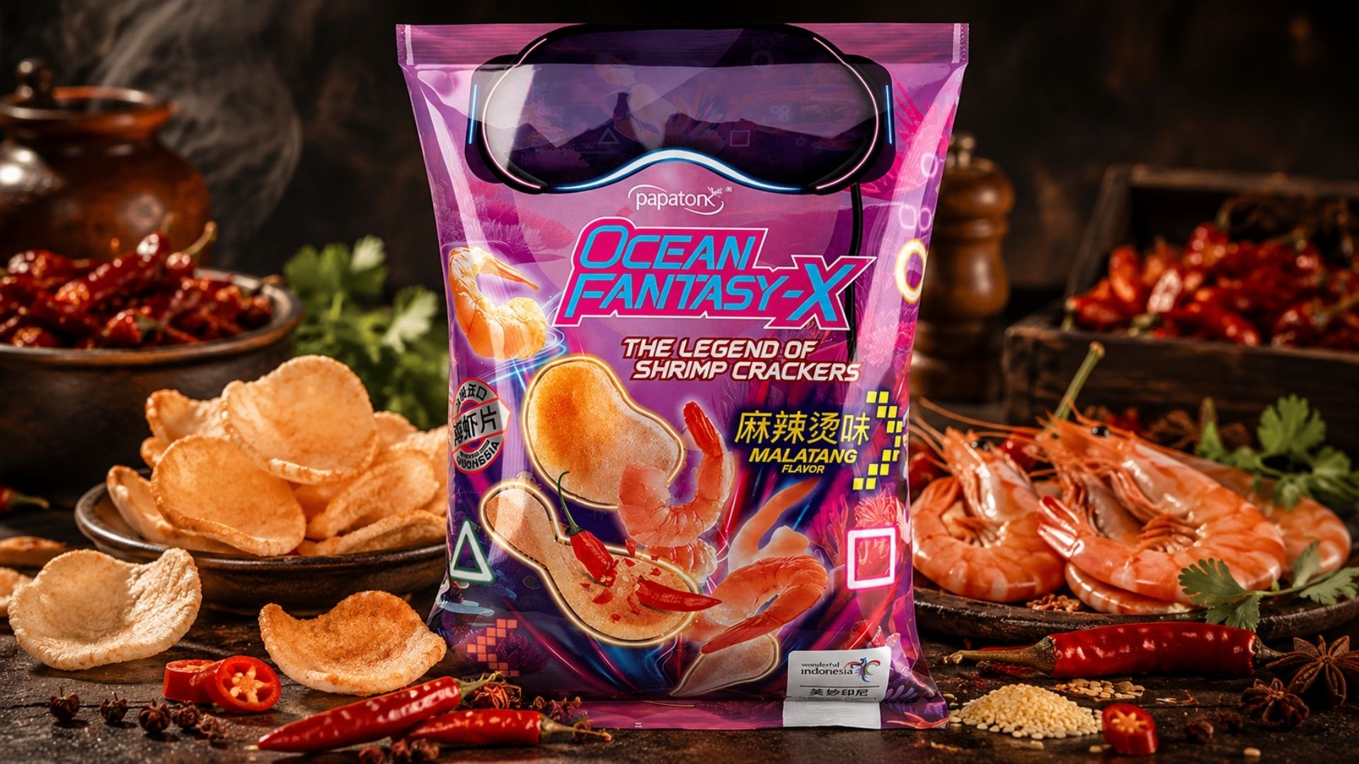 Ocean Fantasy-X Shrimp Crackers Malatang Spicy 41g
