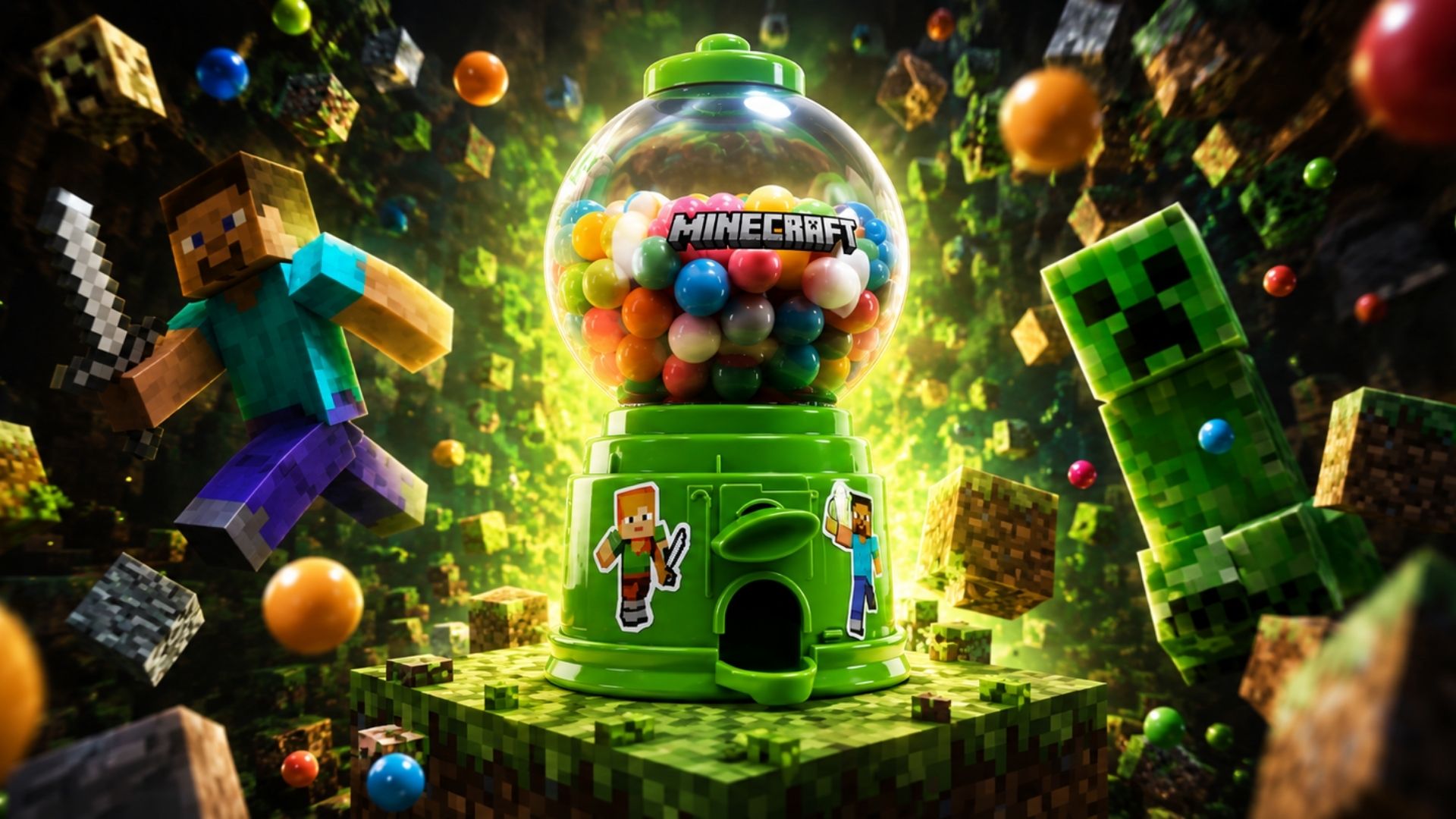 Minecraft Gumball Machine 100g