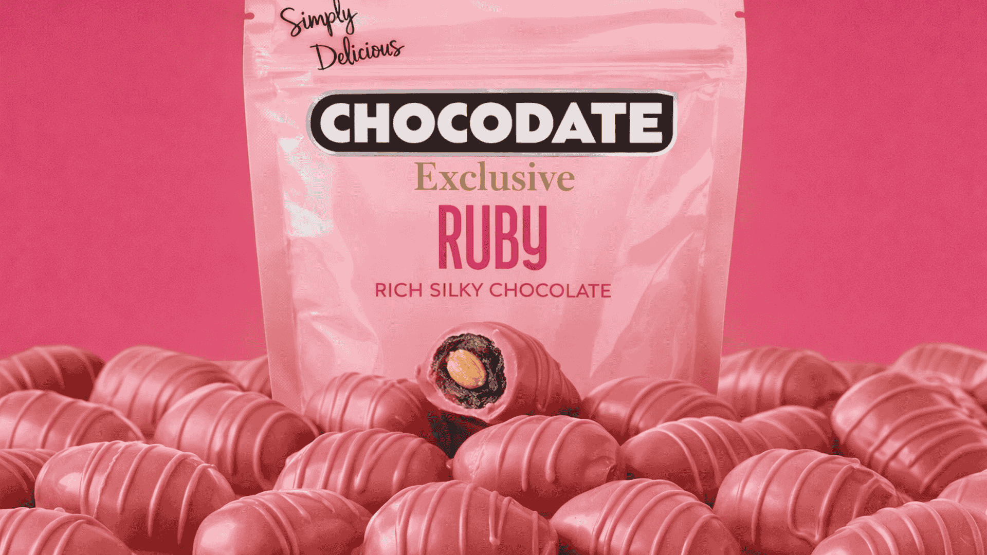 Chocodate Exclusive Ruby Rich Silky Chocolate 90g