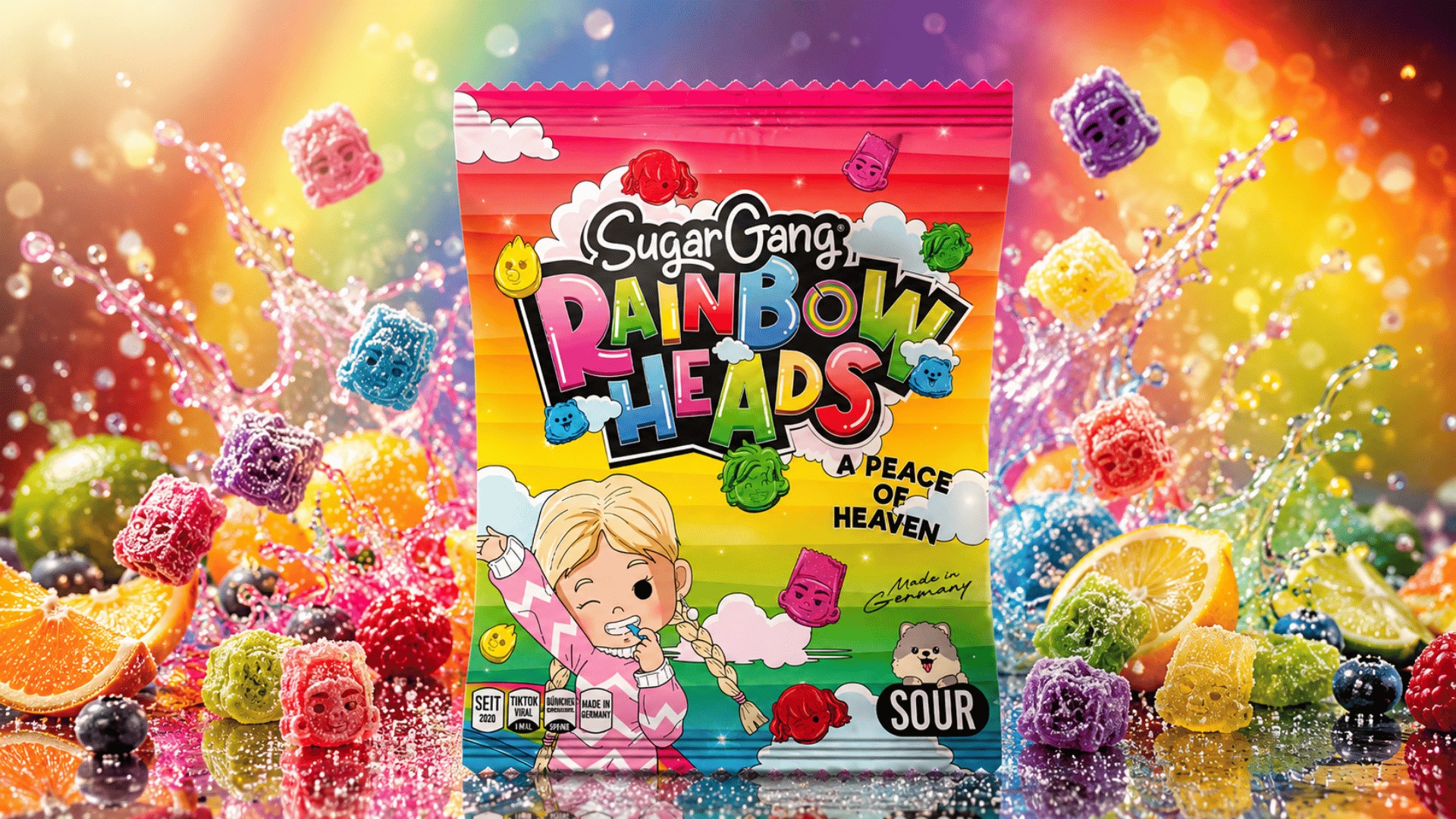 SugarGang Rainbow Heads 105g