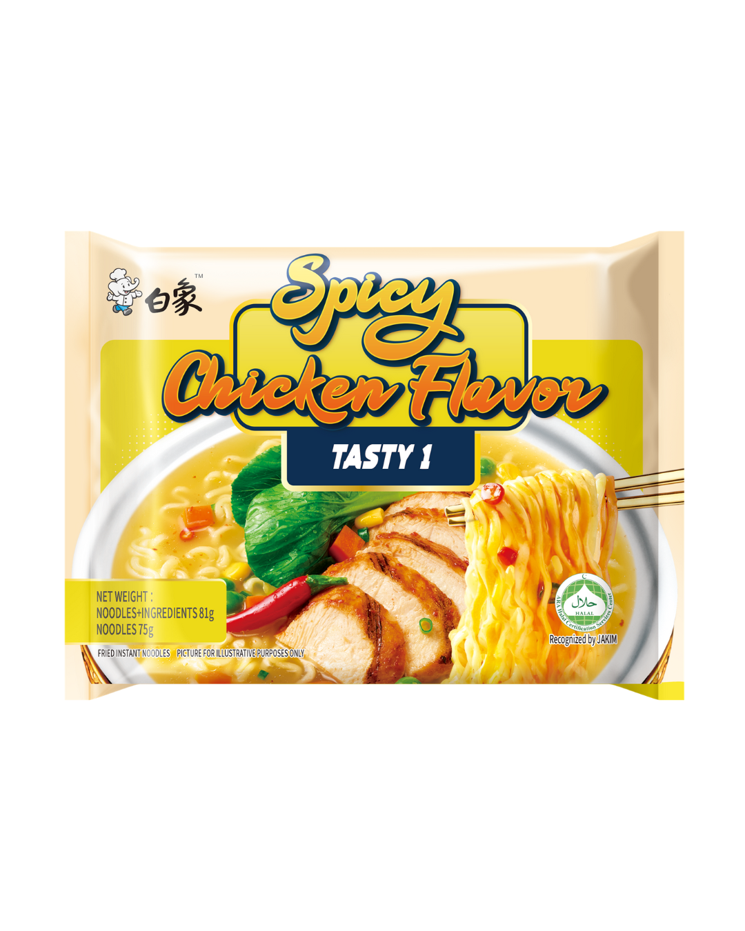 Tasty 1 Spicy Chicken Flavor Instant Noodles 81g
