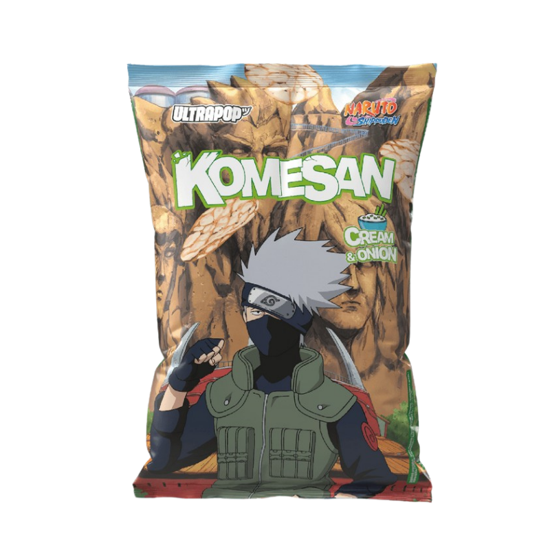 Komesan Rice Chips Kakashi Naruto Cream & Onion Flavor 60g