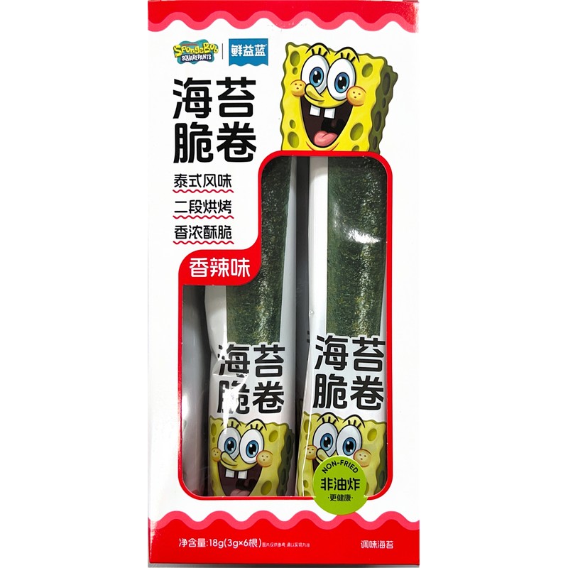 Xianyuan SpongeBob Spicy Crispy Seaweed Rolls 18g – 6pcs
