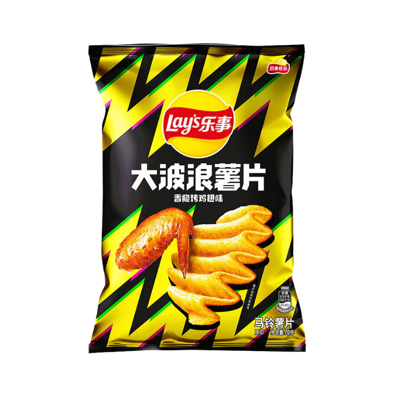  Lays Deep Ridged Roasted Chicken Wing Potato Chips, 70g