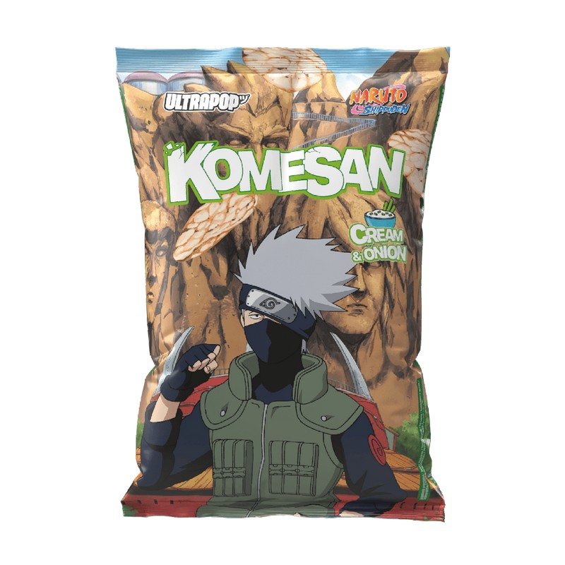Komesan Rice Chips Kakashi Naruto Cream & Onion Flavor 60g