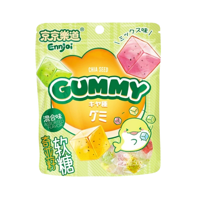 Ennjoi Assorted Fruit Chia Seeds Cube Gummy 50g