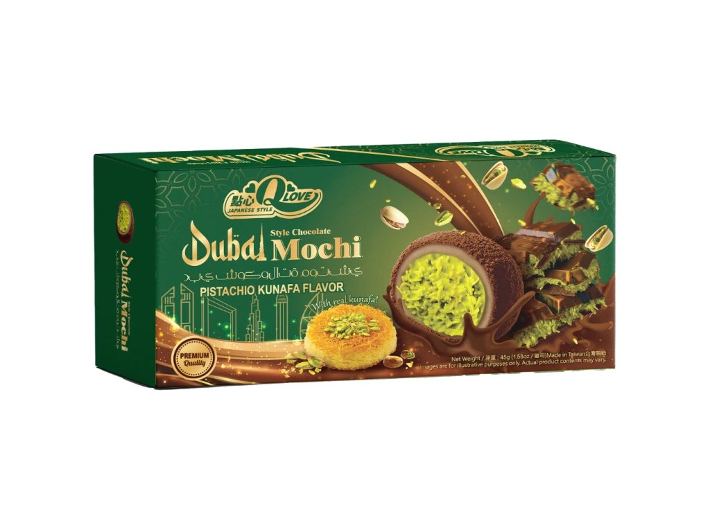QLove Dubai Chocolate & Pistachio Kunafa Deluxe Mochi 45g