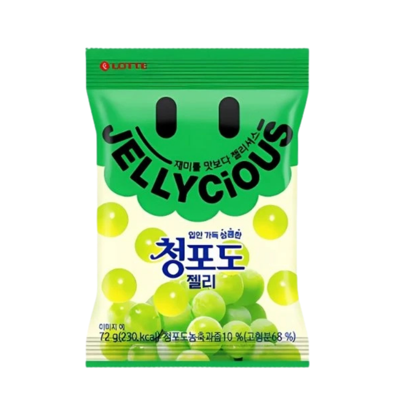 Lotte Jellycious Green Grape Gummy 72g Korean Edition