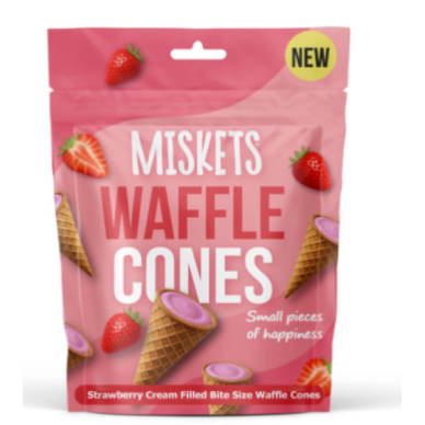 Miskets Waffle Cones Strawberry 50g