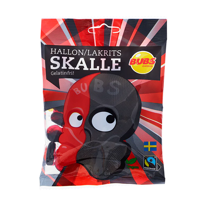 Bubs Skulls Raspberry Liquorice 90g
