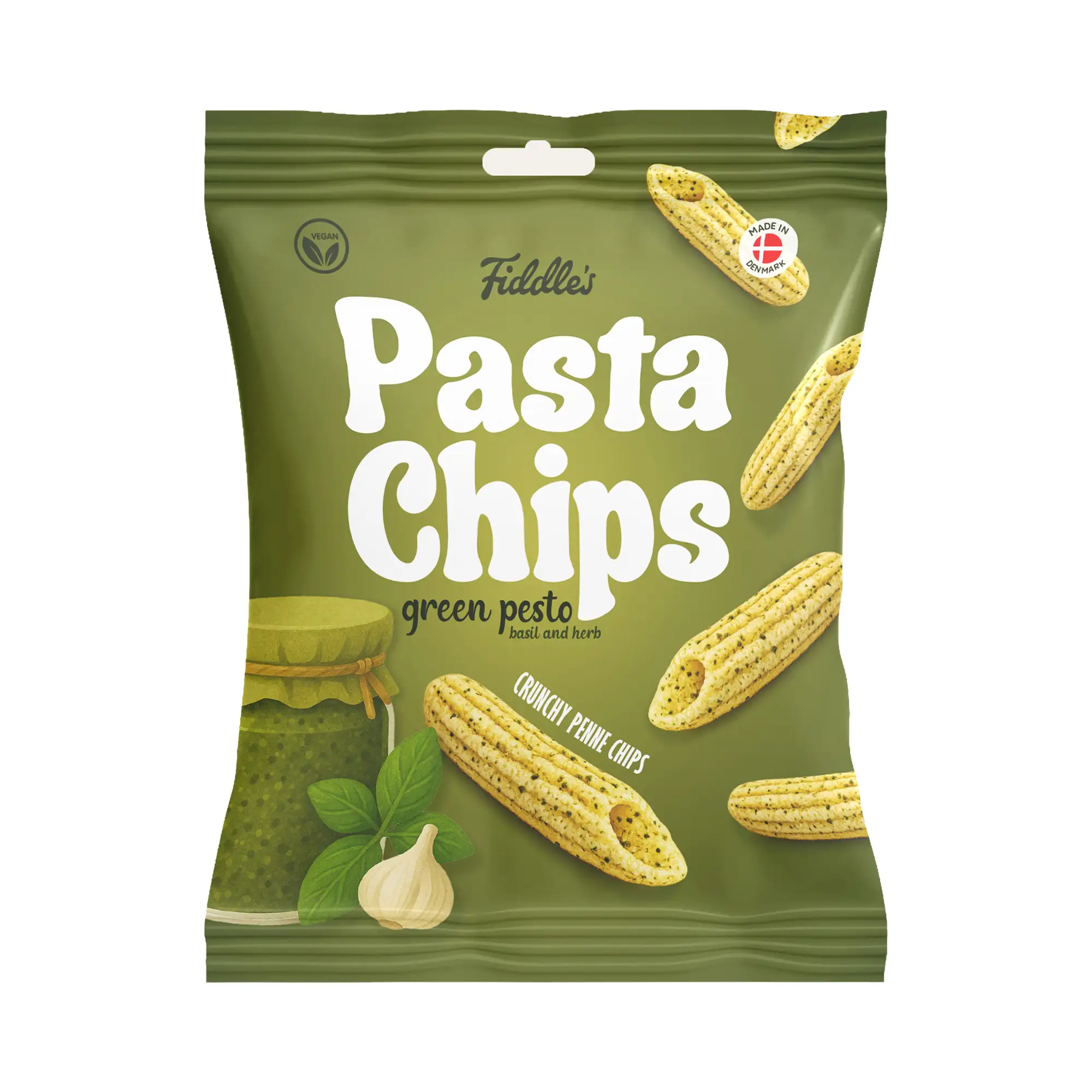 Fiddles Pasta Chips Green Pesto 80g