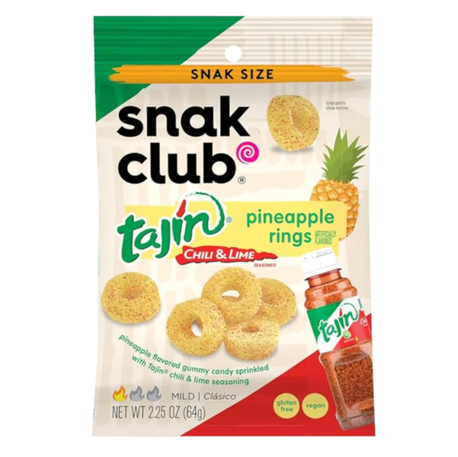 Tajin Snak Club Pinapple Rings, Chili & Lime Seasoned 64g