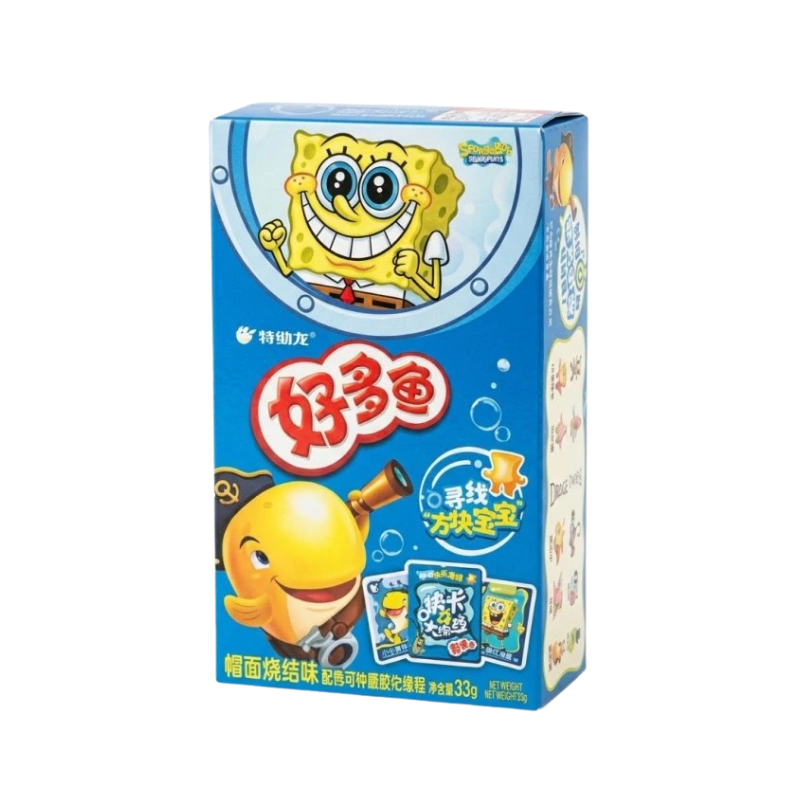 Orion Lotte Spongebob BBQ Fish Shaped Snack 33g CHN