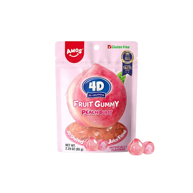 Juicy Burst Peach Fruit Gummy 65gr
