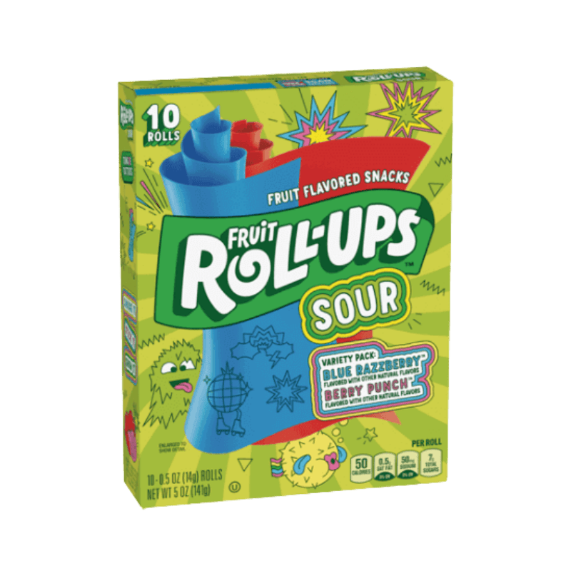 Fruit Roll‑Ups Sour Blue Raspberry & Berry Punch 141 g