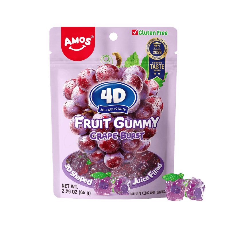 Amos 4D Juicy Burst Grape Fruit Gummy 65g