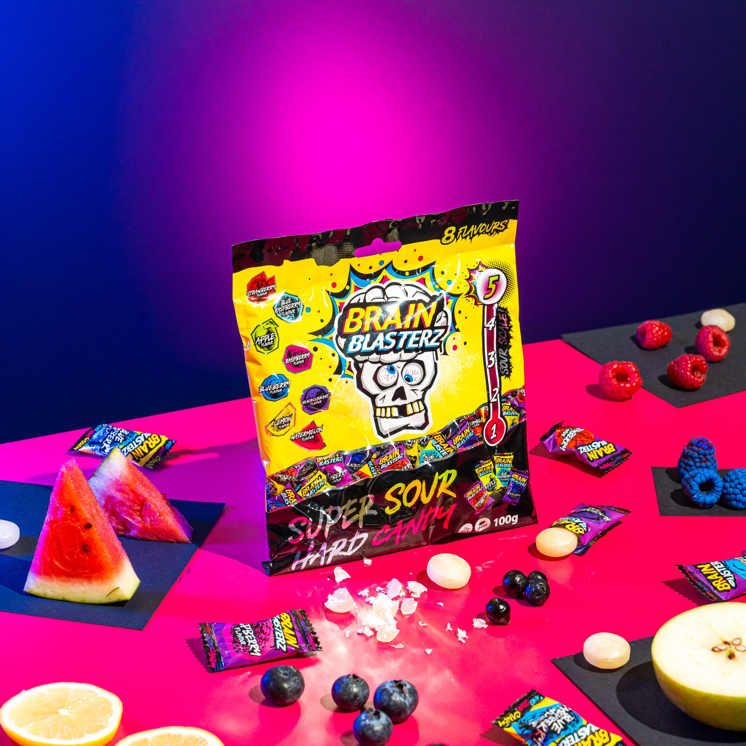 Brain Blasterz Super Sour Hard Candy Level 5 Sour 100g