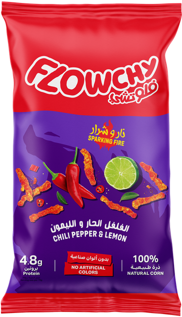 Flowchy Crunchy Puffed Corn Chili Lemon 70g