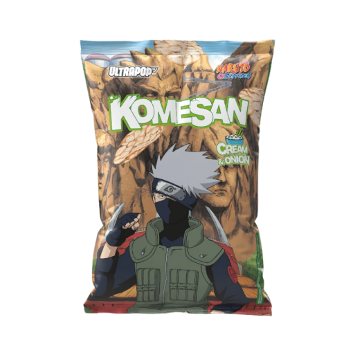 Komesan Rice Chips Kakashi Naruto Cream & Onion Flavor 60g