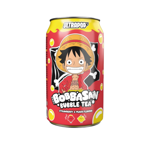 Bobbasan Luffy One Piece Bubble Tea Peach & Strawberry Flavor 320ml