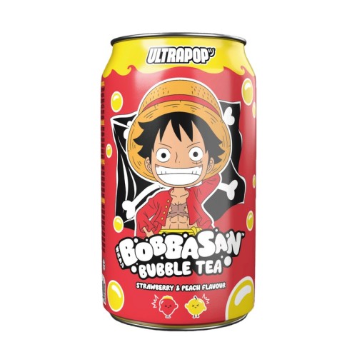 Bobbasan Luffy One Piece Bubble Tea Peach & Strawberry Flavor 320ml