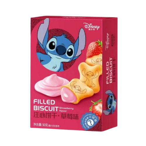 Binqi & Disney Stitch Strawberry Filled Biscuit 50g CHN