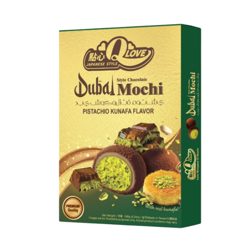QLove Dubai Chocolate & Pistachio Kunafa Deluxe Mochi 168g