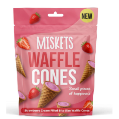 Miskets Waffle Cones Strawberry 50g