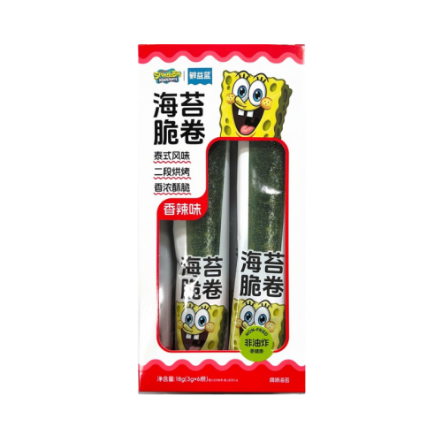 Xianyuan SpongeBob Spicy Crispy Seaweed Rolls 18g – 6pcs